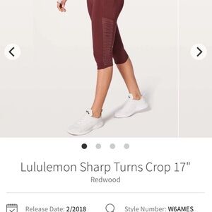 Lululemon Redwood Sharp Turns Crop 17"